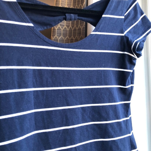 Striped Navy Mini Dress - Picture 4 of 5